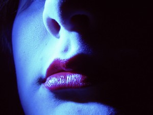 Lip Shadowing - I was playing with a single point of light in the bathroom and got some interesting profle pics. I like how the shadows fall on my face in this one. *PSE